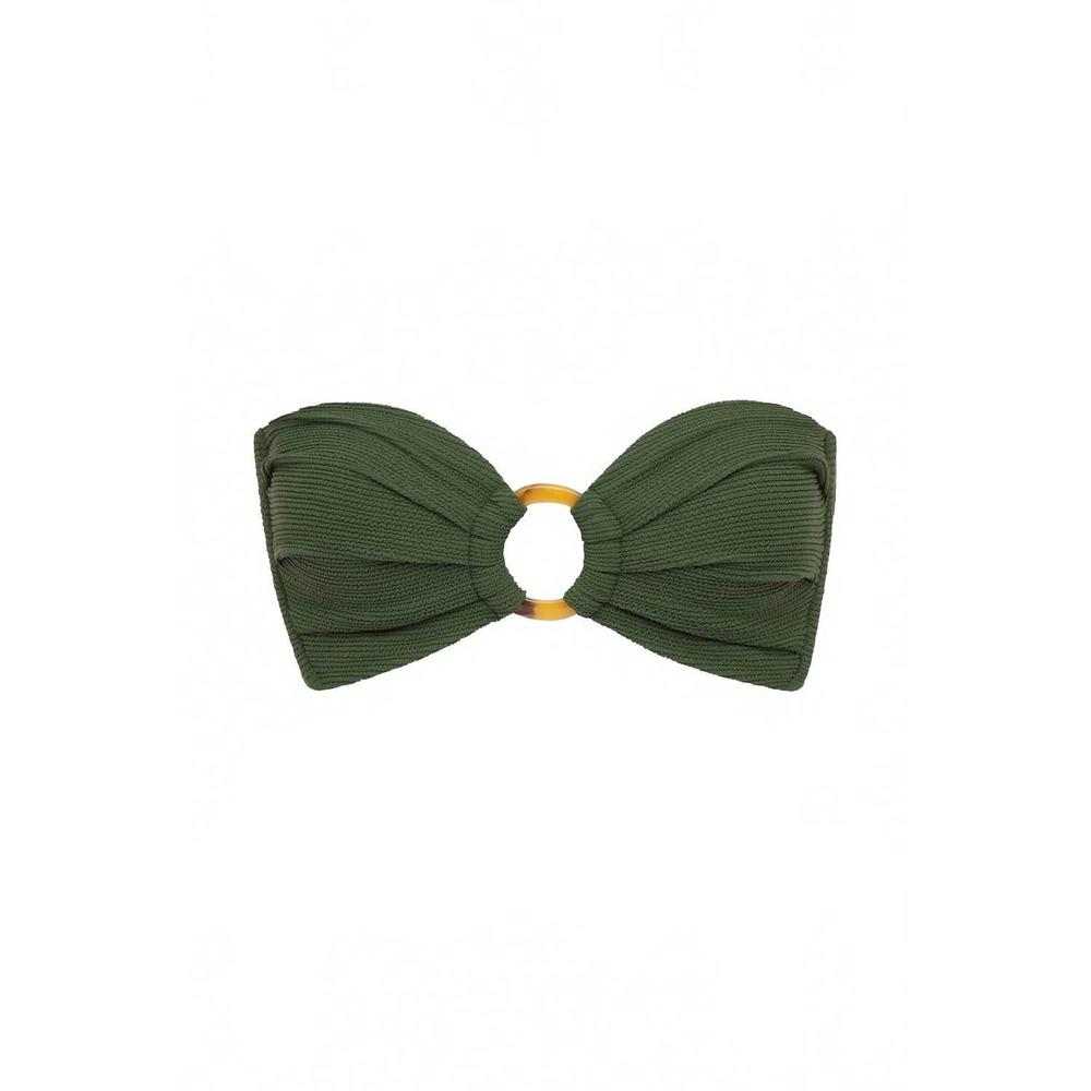 NEW MONTCE tori bandeau bikini top in olive micro scrunch - Picture 10 of 10